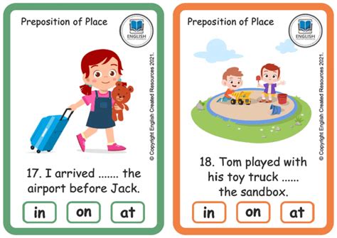 Grammar Activity: Prepositions of Place | Task Cards