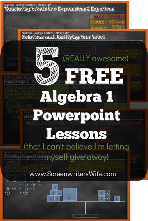 FREE Algebra 1 Powerpoint Lessons