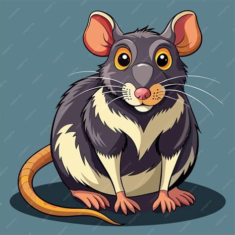 Premium Vector | Rat animal pet vector illustration draw cartoon pretty ...