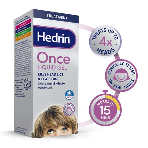 Buy Hedrin Once Liquid Gel 15 Minute Treatment 100 ml - Head Lice Treatment, Nits Treatment ...