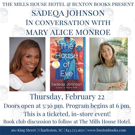 Sadeqa Johnson in conversation with Mary Alice Monroe celebrating The ...