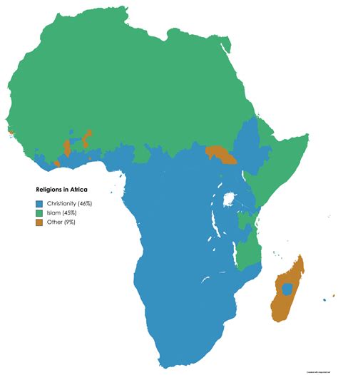 Simplified map of religion in Africa. - Maps on the Web