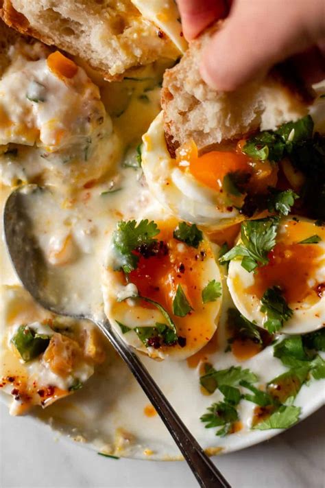 Jammy Eggs with Greek Yogurt and Miso Butter • Cultured Guru