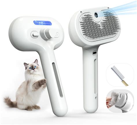 Amazon.com: Pet Grooming Brush with Electronic Mist Spray - Gentle ...