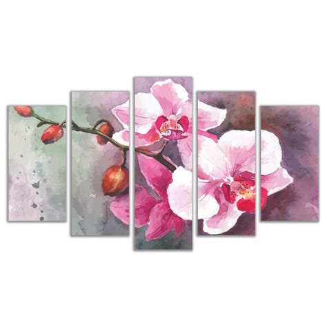 Art wall decorations online. Set of 5 parts Art orchids