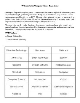 Image result for GCSE Computer Science Bingo