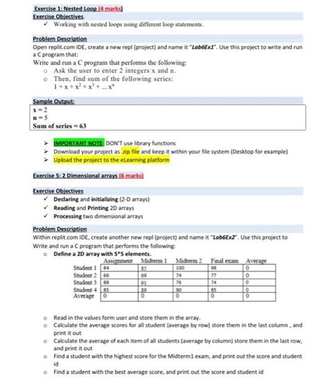 Nested Loop Exercises 的图像结果