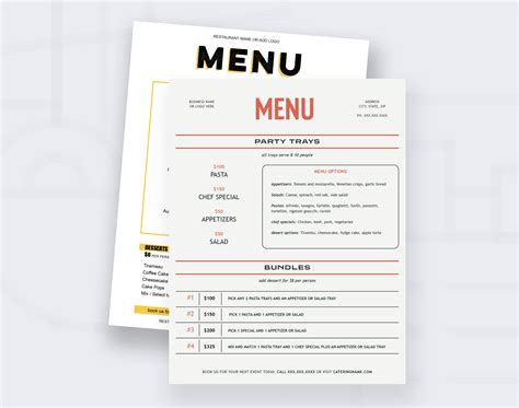 Catering Menu 的图像结果