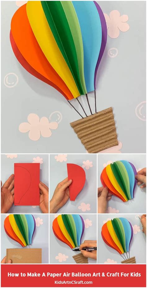 DIY How to Make Paper Air Balloon – Art and Craft for Kids - Kids Art ...