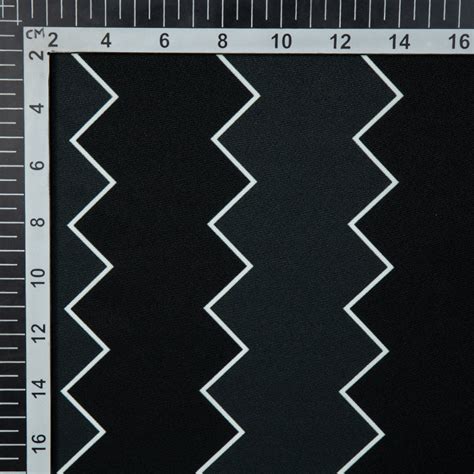 Black And Dark Grey Chevron Digital Print American Crepe Fabric – Fabcurate