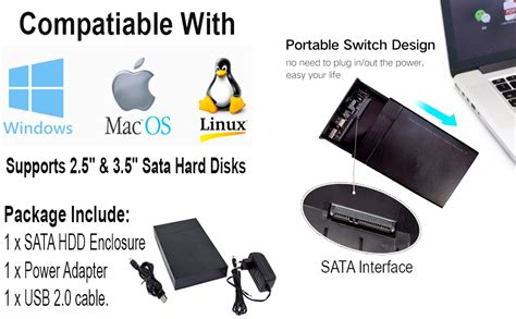 Digitara 2 in 1 USB 2.0 Sata 2.5"/ 3.5" Dual External Sata Hard Disk ...