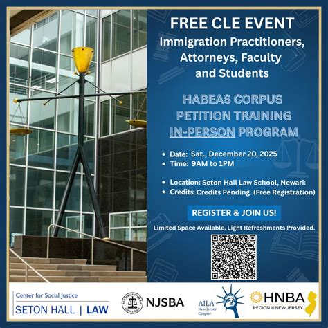 ⚖️ FREE CLE Event: Habeas Corpus Petition Training! ALMOST SOLD OUT!!! Join us for this ...