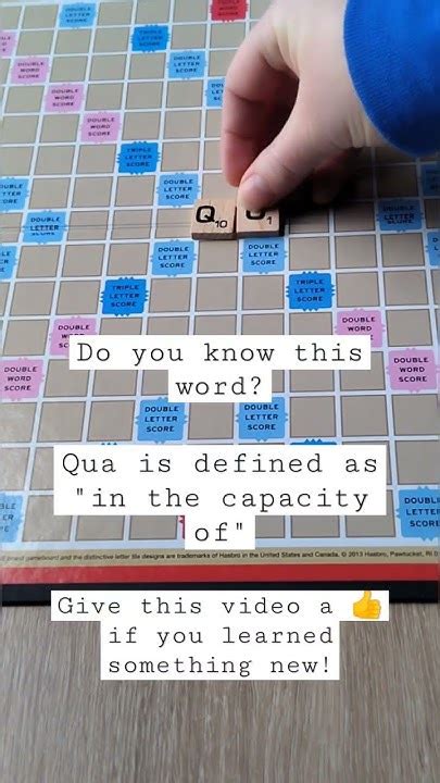 Do you know this Scrabble word? Definition of Qua - YouTube