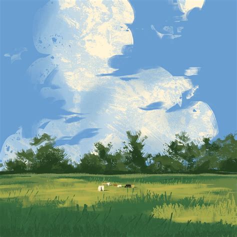 Cows in the field en 2024 | Tutoriales de pintura digital, Pintura digital, Clases de arte para ...