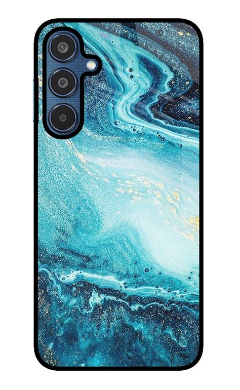 Buy Now Blue Glitter Marble Glass Case for Samsung M35 5G Online | Casekaro