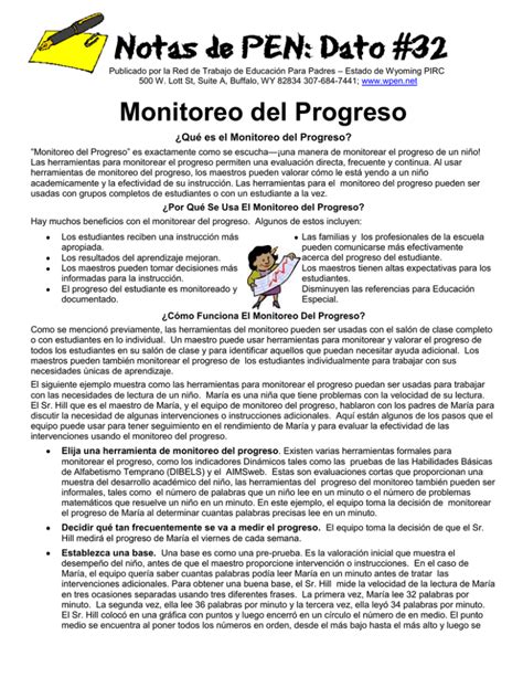 Monitoreo del progreso