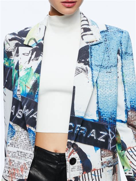 A+o X Basquiat Denny Blazer In Confidential | Alice + Olivia