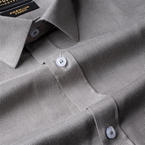 Grey Color Prime Linen Shirt For Men – Punekar Cotton