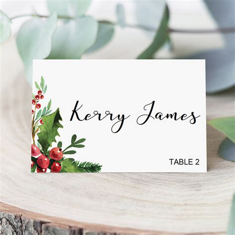 Holiday Place Card Free Template 7 Printable Place Cards For Your