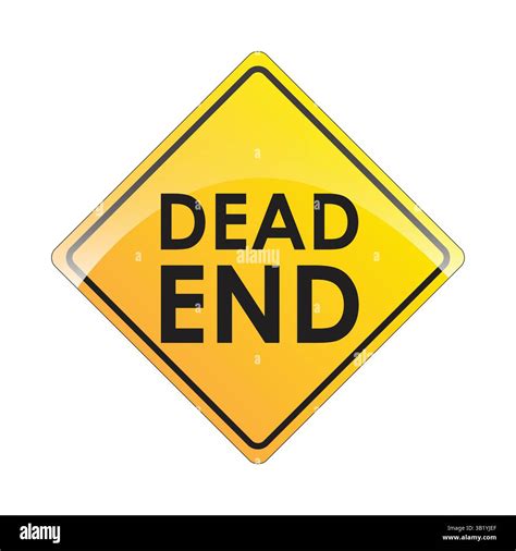Dead End Road Sign – Yellow Diamond Traffic Warning Symbol for Drivers ...