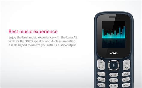 Lava A3 (Dark Blue) - Dual Sim Mobile with 1750 mAh Big Battery and 32 ...