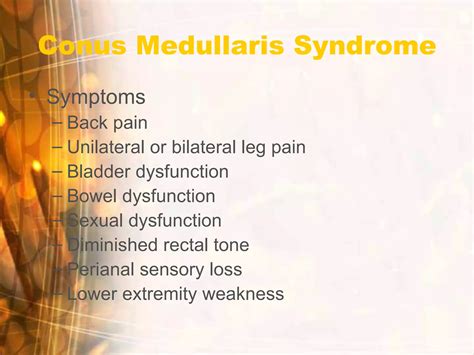 Conus medullaris and cauda equina syndromes | PPT