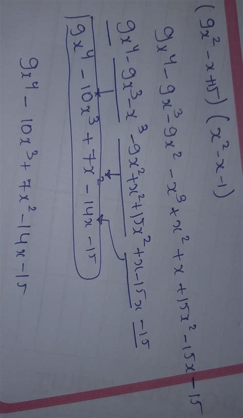 26. (9x2-x +15)x(x2-x - 1)-X- - Brainly.in