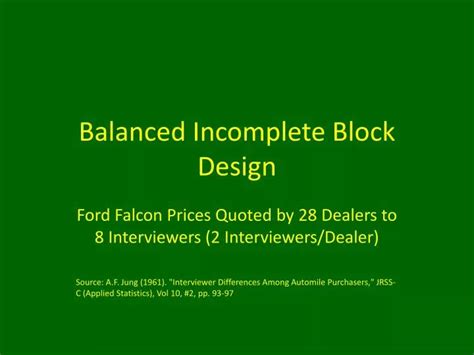 Image result for Incomplete Block Design Example