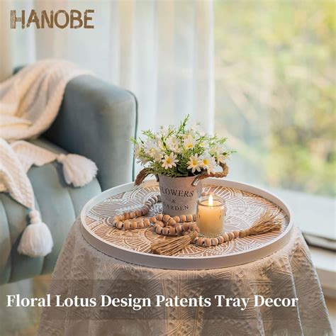 Hanobe Large Round Decorative Tray: Boho Coffee India | Ubuy