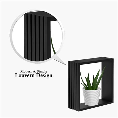 Buy HOME SPARKLE Louvers Set of 3 Floating Wall Shelves - Black from ...