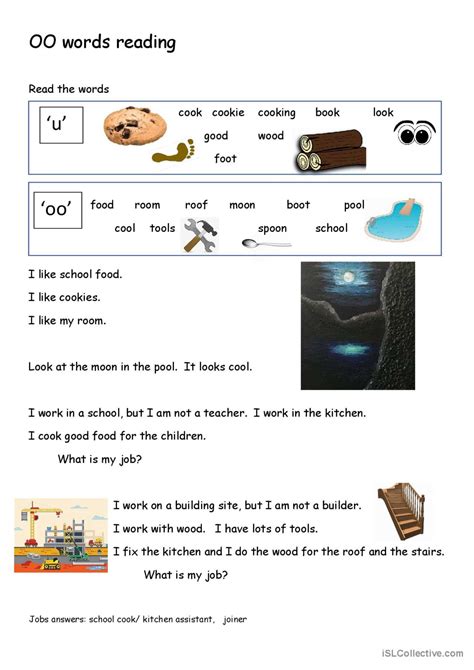 OO words matching and reading pictio…: English ESL worksheets pdf & doc