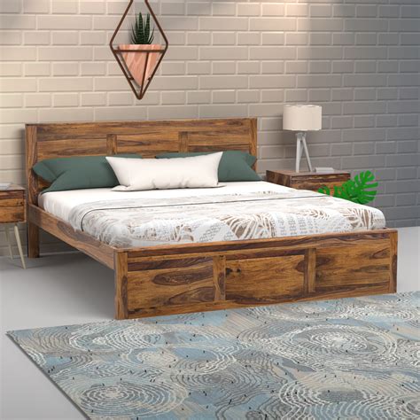 Toronto Sheesham Wood King Size Bed in Honey Finish– WOODPEEL FURNITURE ...