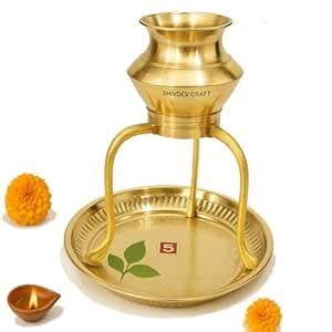 SHIVDEV CRAFT Shivling Jal Abhishek Stand Lota & Plate Without Shiv ...