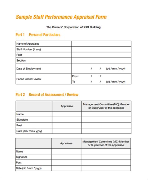 Image result for Performance Review Sample Form Examples