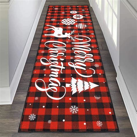 Amazon.com: Bsmathom Christmas Runner Rug 2x6, Non-Slip Christmas ...