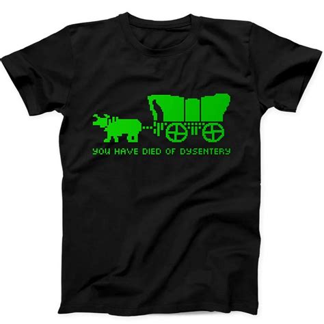 Oregon Trail You Have Died of Dysentery Old School Game Gift Black T ...