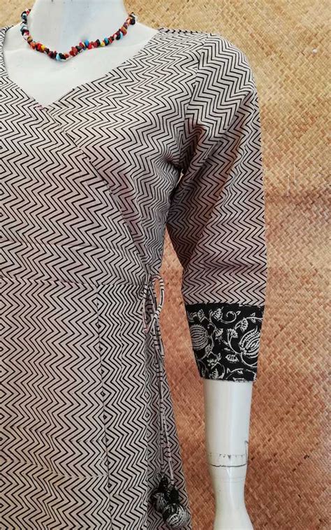 Elegant Long Cotton kurta/ dress with side Tie up – India1001.com