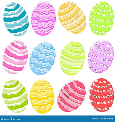 12 Colourful Easter Eggs Clip Art Stock Illustration - Illustration of ...