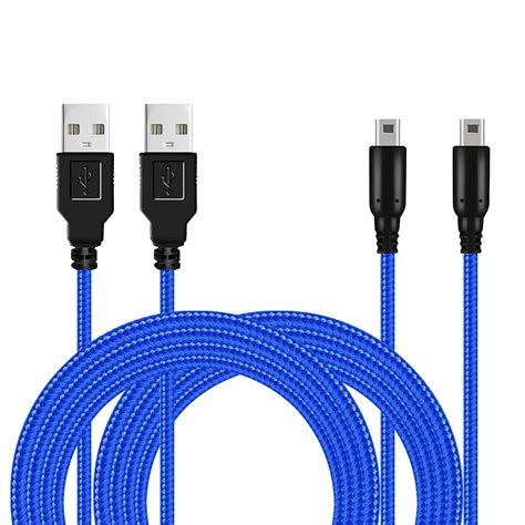 2 Pack 5ft 3DS/ 2DS USB Charger Cable, Play and Charge Nylon Braided ...