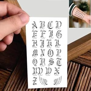 VANVATI Angelic Alphabet Easy Tattoo Removal Temporary Tattoo Sticker ...