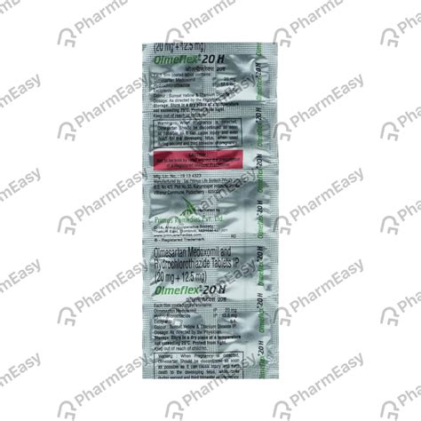 Olmeflex 20mg H Strip Of 15 Tablets: Uses, Side Effects, Price & Dosage ...