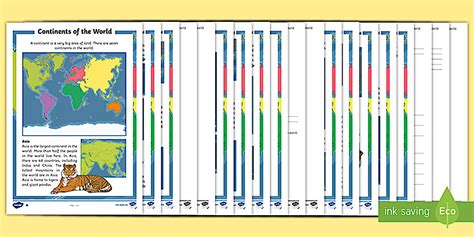 Continents of the World Differentiated Reading Comprehension Activity