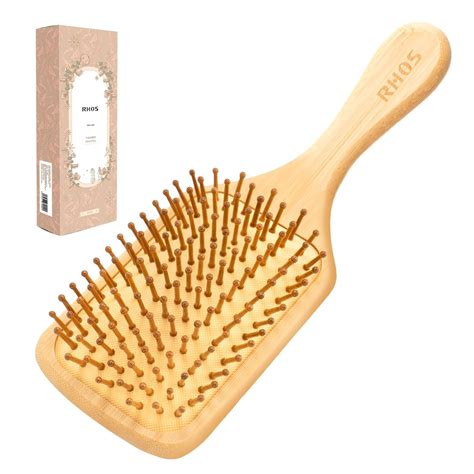 Amazon.com : RHOS Wooden Hair Brush for Women&Men,Anti-Static Wooden ...