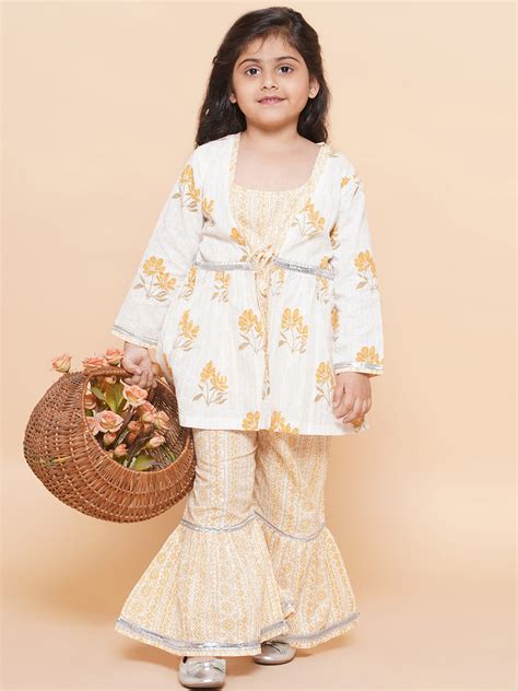 Boys Pure Cotton Kurta Pyjamas and GirlsKurti with Salwar Sibling Sets ...