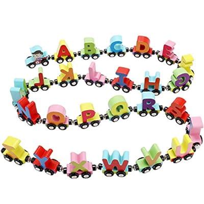 QUOXO Wooden Trackless Magnetic Train Set for Early India | Ubuy