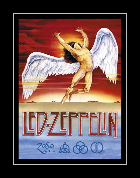 Vintage Led Zeppelin Illustration Poster, Mens Gift for Women, 1970s ...