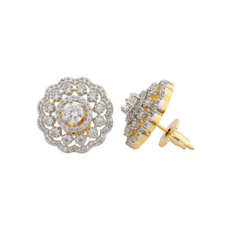 Sparkling Elegance Heritage American Diamond Stud Earrings – VOYLLA