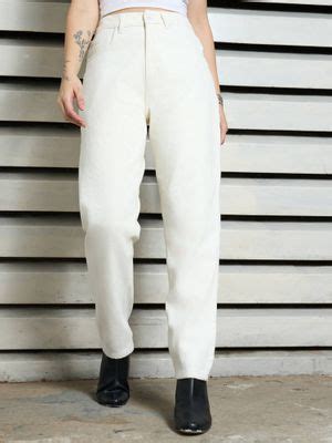 Buy High Star Women Cotton Mom Fit High-Rise Casual Jeans (28) Online