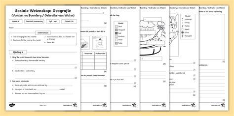 Graad 4: Geografie Assessering Kwartaal 4 (teacher made)