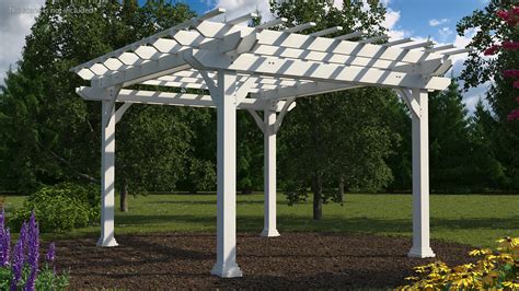 3D White Painted Wooden Pergola model | 3D Molier International